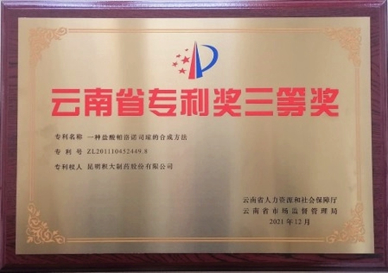 2021年云南省專利獎(jiǎng)三等獎(jiǎng)